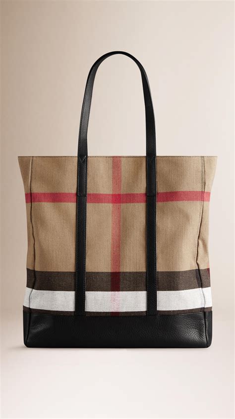 burberry canvas check & black leather changing bag|BURBERRY Candy Check Small Tote Pink .